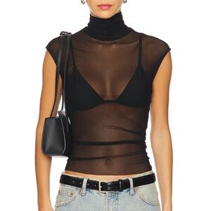 NWOT Only Hearts Sheer Turtleneck Shell Top